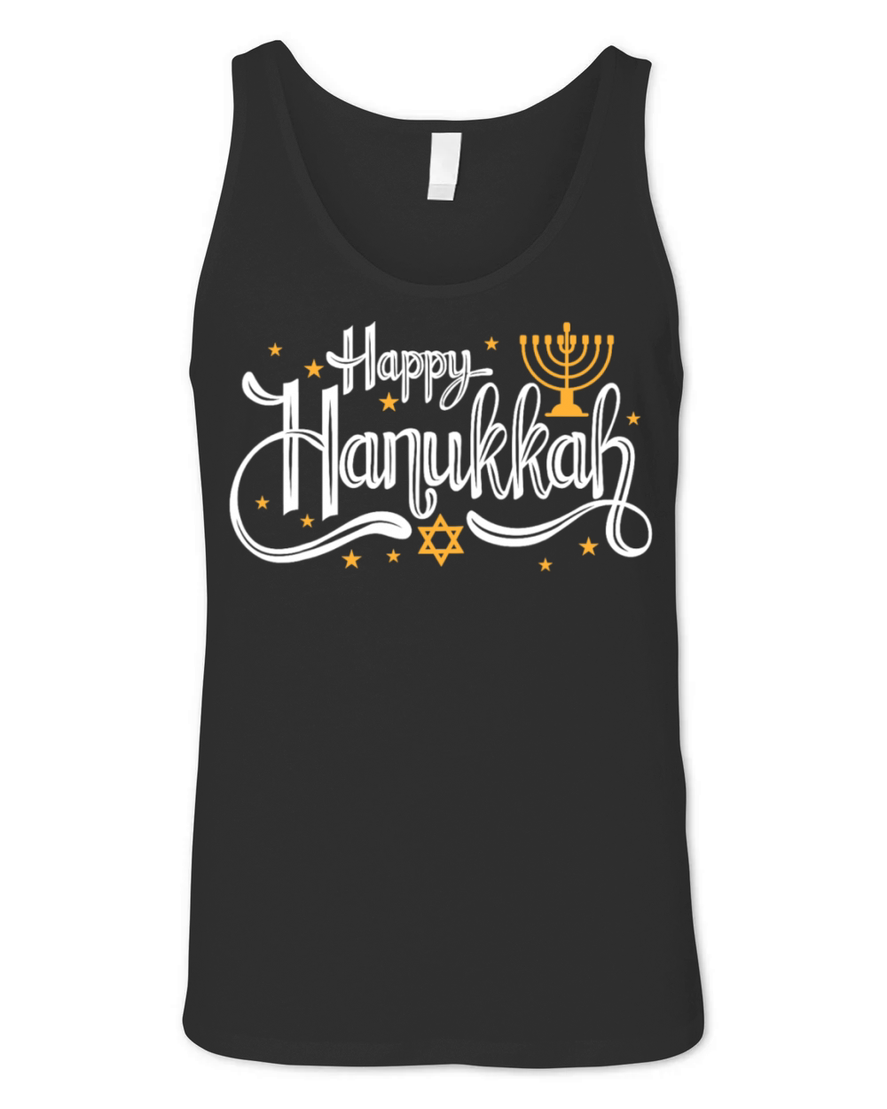 Happy Hanukkah Vintage Menorah Jewish Holiday Unisex Jersey Tank