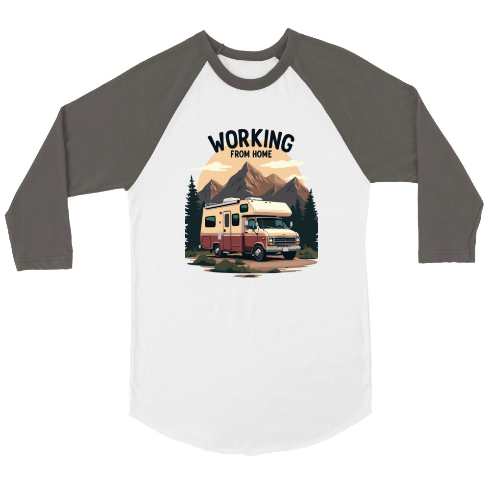 Working from Home RV Adventure Unisex ¾ sleeve Raglan T-shirt