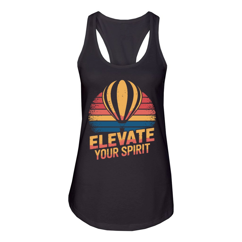 Elevate Your Spirit Hot Air Ballon Inspiration Women's Racerback Tank
