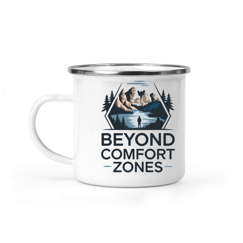 Beyond comfort zone Camping Mug