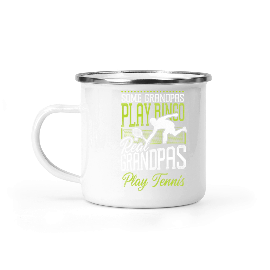 Funny Tennis Player Racket Grandpa Camping Mug