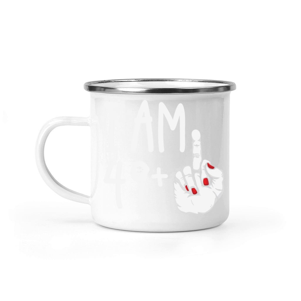 I Am 49 Plus 1 Middle Finger Funny 50th Birthday Camping Mug