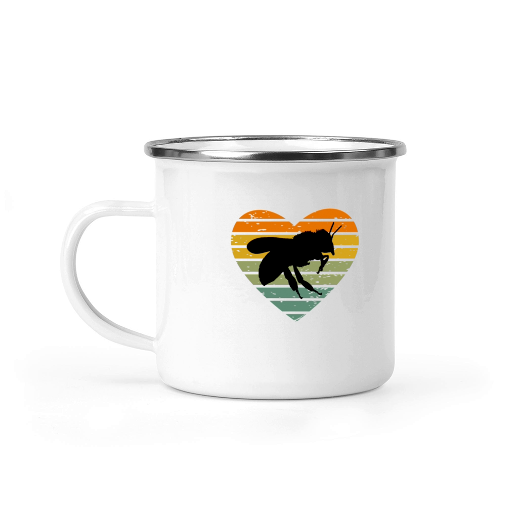 I Love Retro Bee Beekeeper Honey Bee Insect Camping Mug