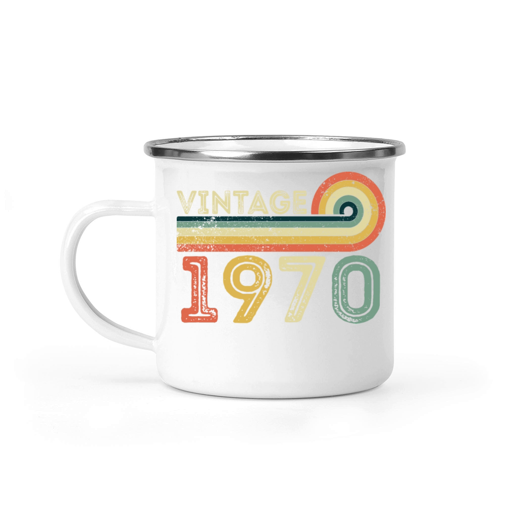 Vintage 1970 Born in 1970 Birthday Gift Camping Mug