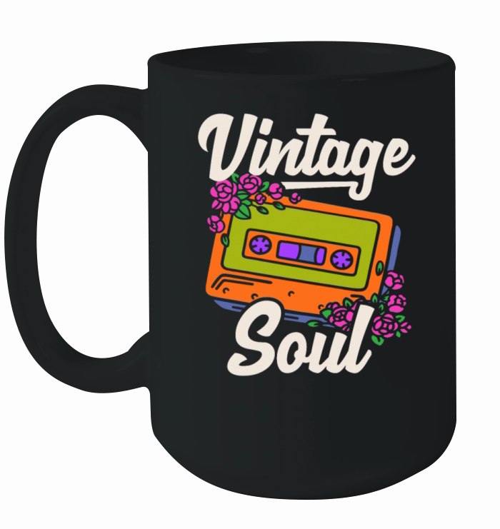 Vintage Hippie Cassette 70s Soul Floral Hippie Ceramic Mug