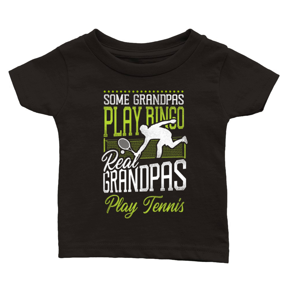Funny Tennis Player Racket Grandpa Classic Baby Crewneck T-shirt