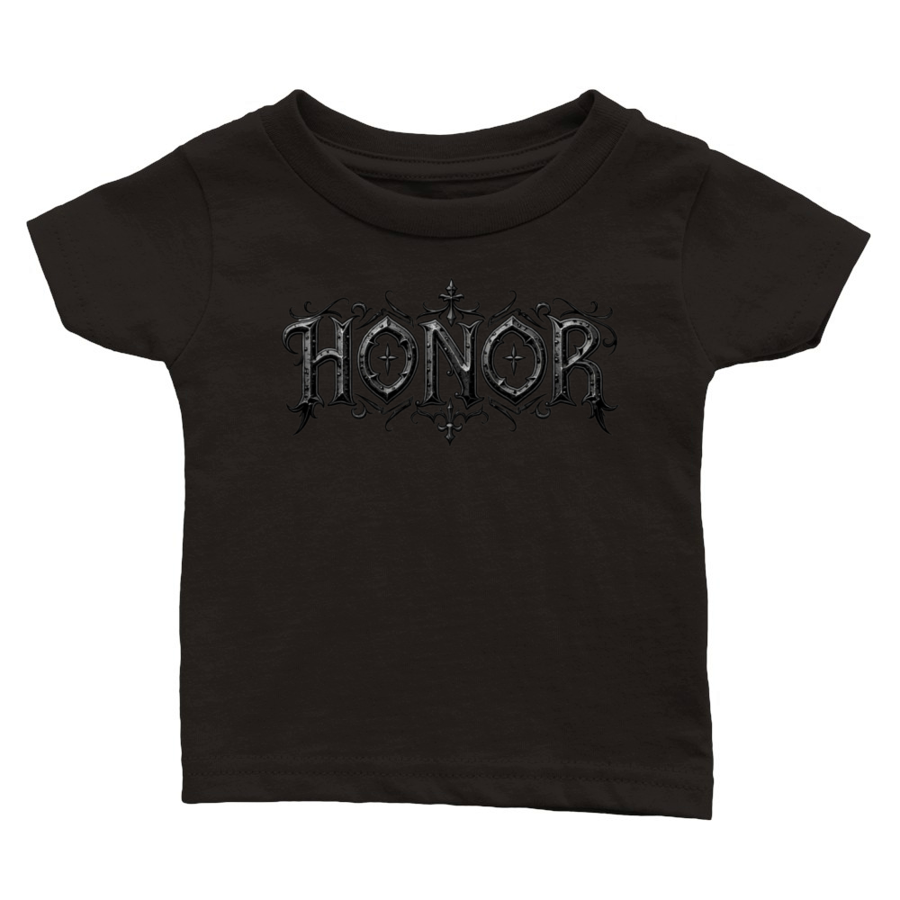 Honor T-Shirt with Medieval Flair - Typography Art Classic Baby Crewneck T-shirt