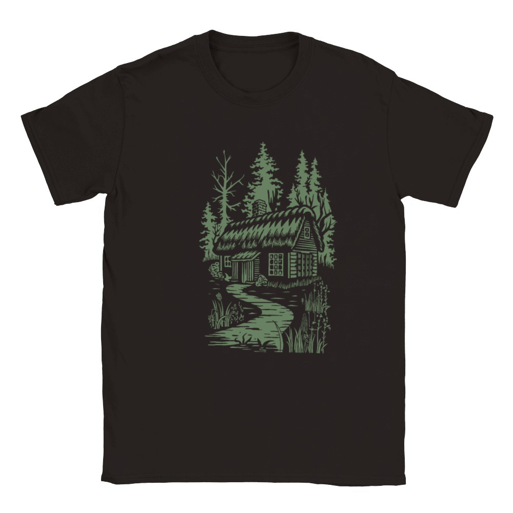 Dark Cottagecore Forest Cabin Fantasy Classic Kids Crewneck T-shirt
