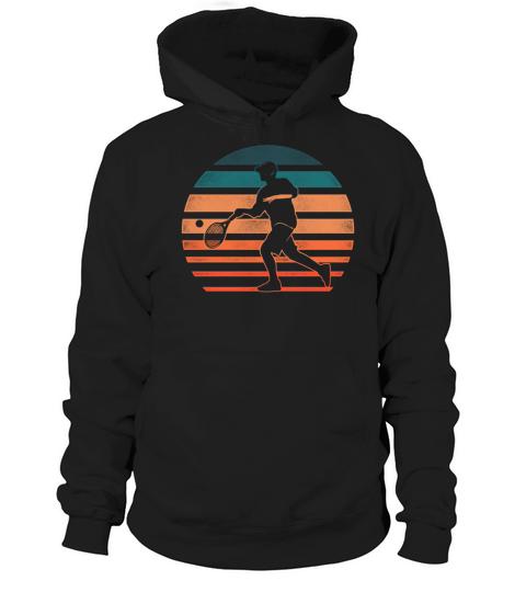 Funny Tennis Player Racket Retro Hoodie Unisex