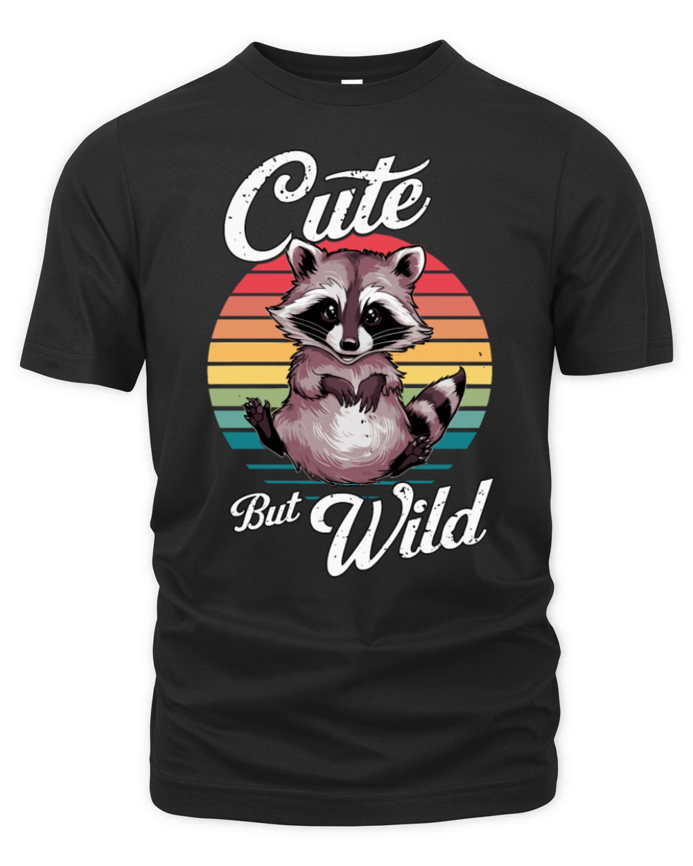 Cute but Wild Raccoon Retro Animal Humor Organic Unisex T-shirt