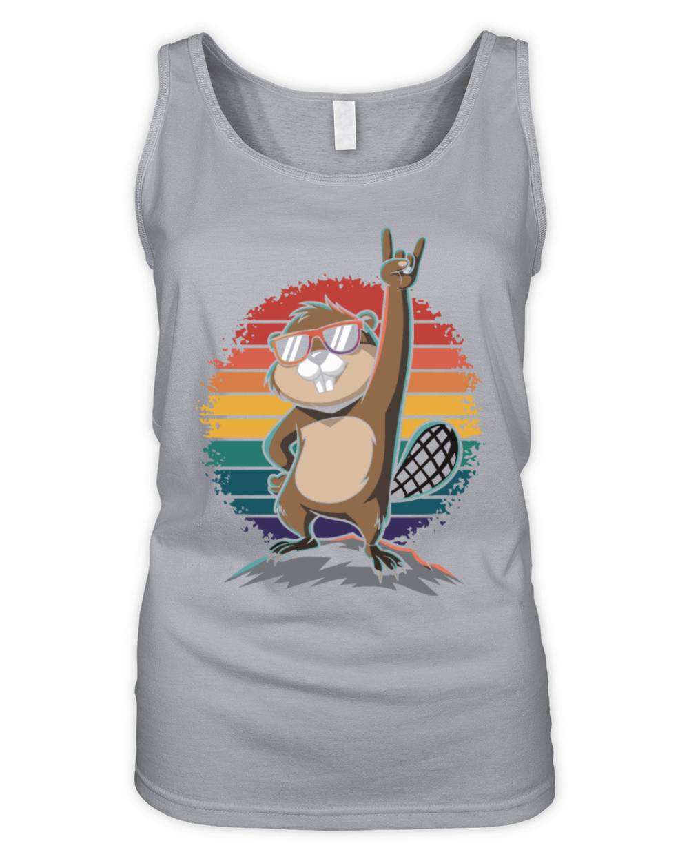 Cool Beaver Rocking Retro Vibes Organic Women's Tank Top