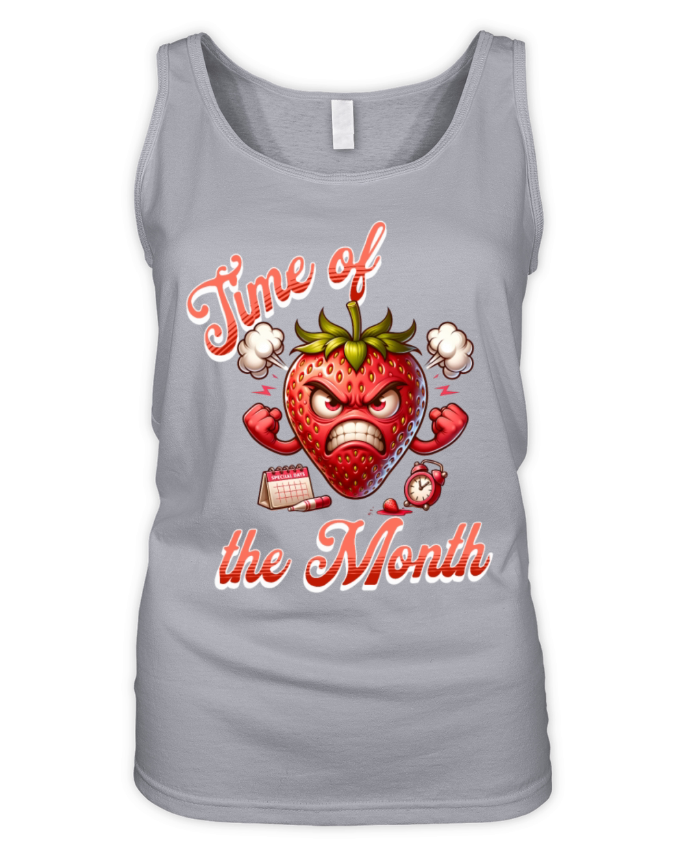 Time of the Month Strawberry Humor Periode Organic Women's Tank Top