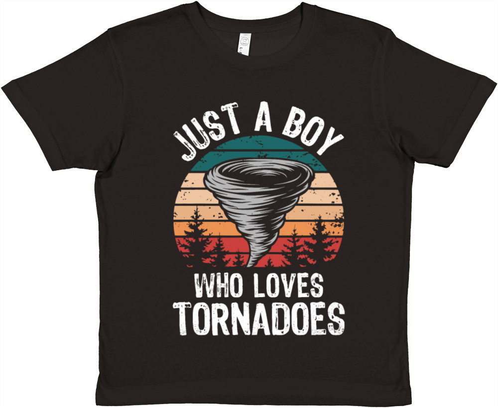 Just a Boy Who Loves Tornadoes Vintage Weather Premium Kids Crewneck T-shirt