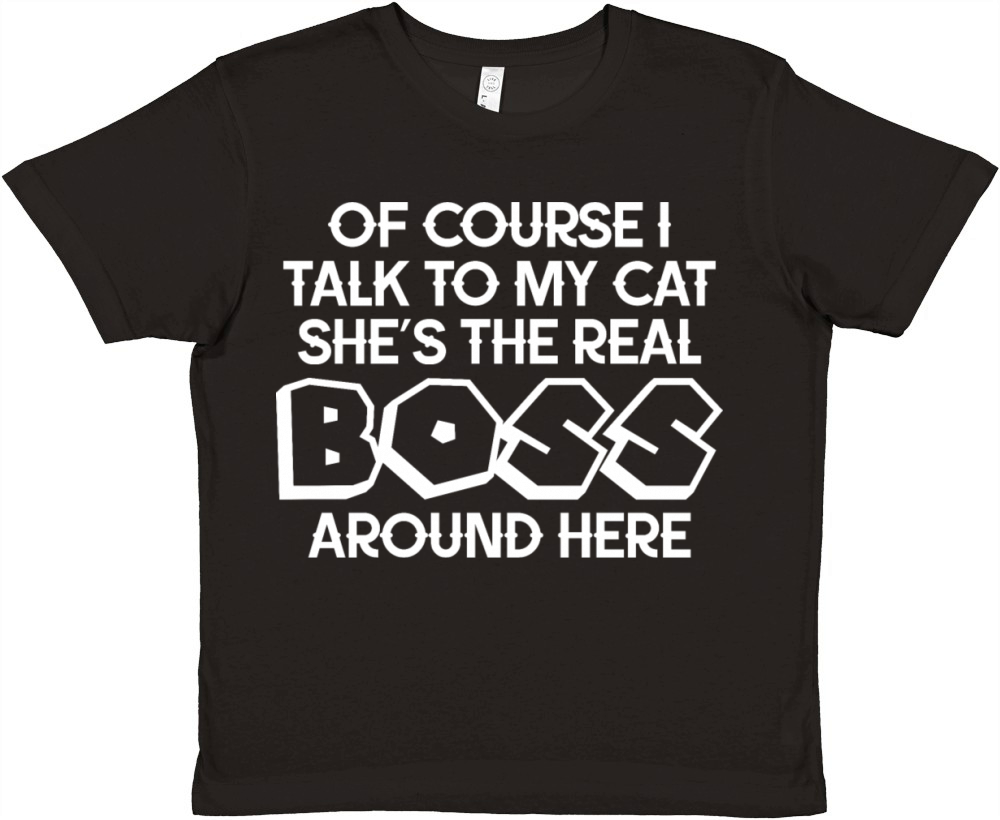 Of Course I Talk to My Cat Premium Kids Crewneck T-shirt