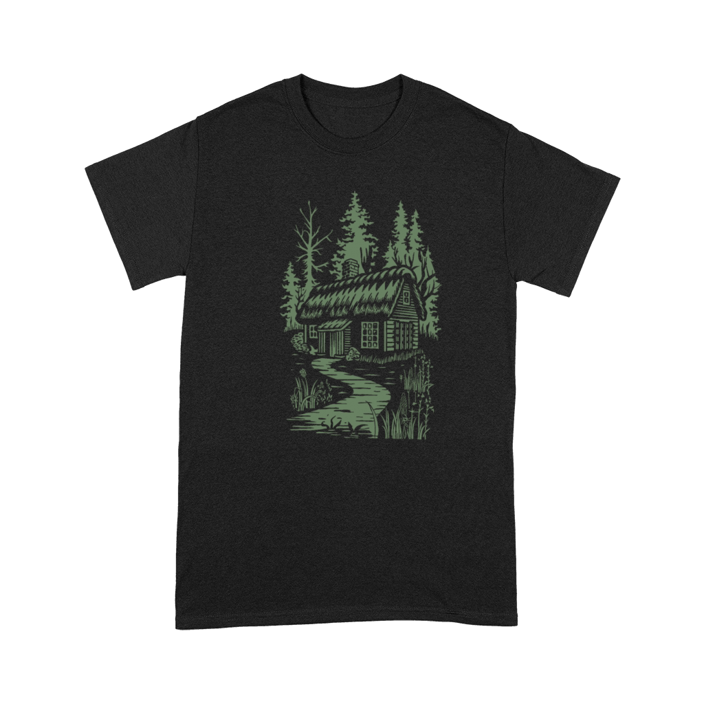 Dark Cottagecore Forest Cabin Fantasy Premium T-shirt