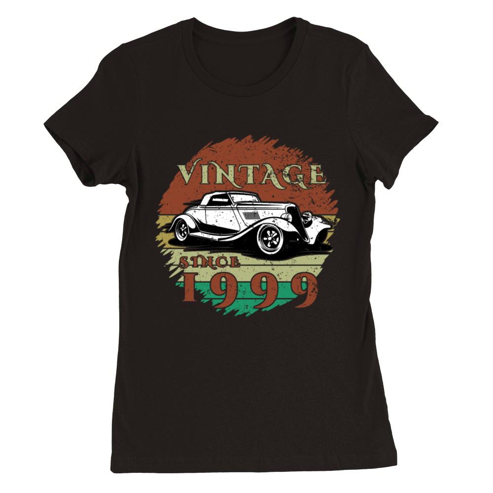 25th birthday Classic Car - Vintage since 1999 Premium Womens Crewneck T-shirt