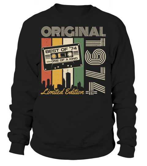 1974 Jahrgang geboren Vintage Retro Geburtstag Sweatshirt Unisex