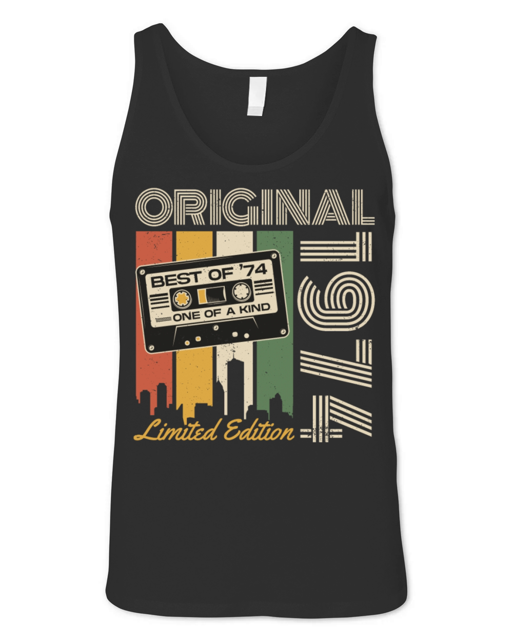 1974 Jahrgang geboren Vintage Retro Geburtstag Unisex Jersey Tank