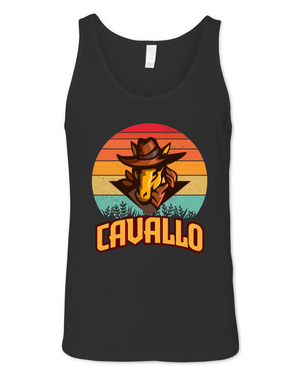 Western Retro Design - Cavallo Unisex Jersey Tank