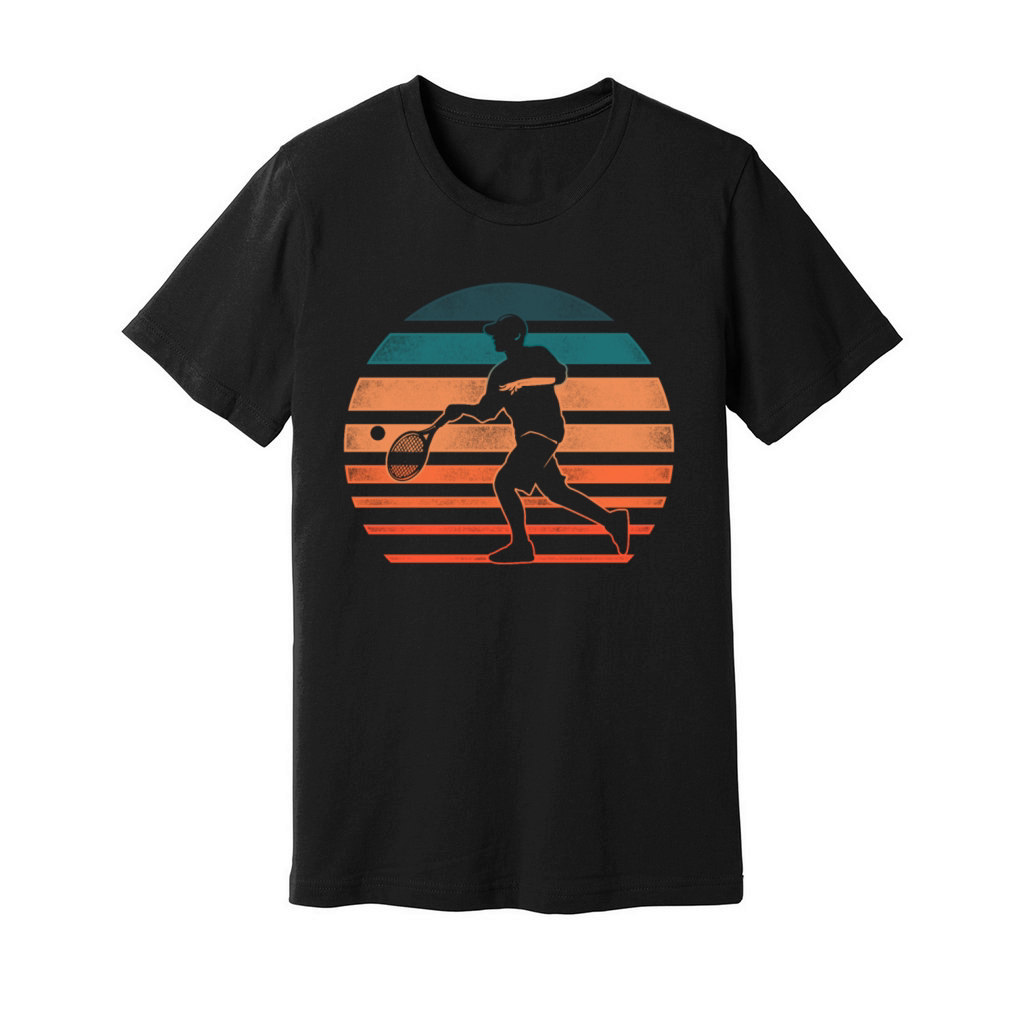 Funny Tennis Player Racket Retro Unisex Jersey Tee