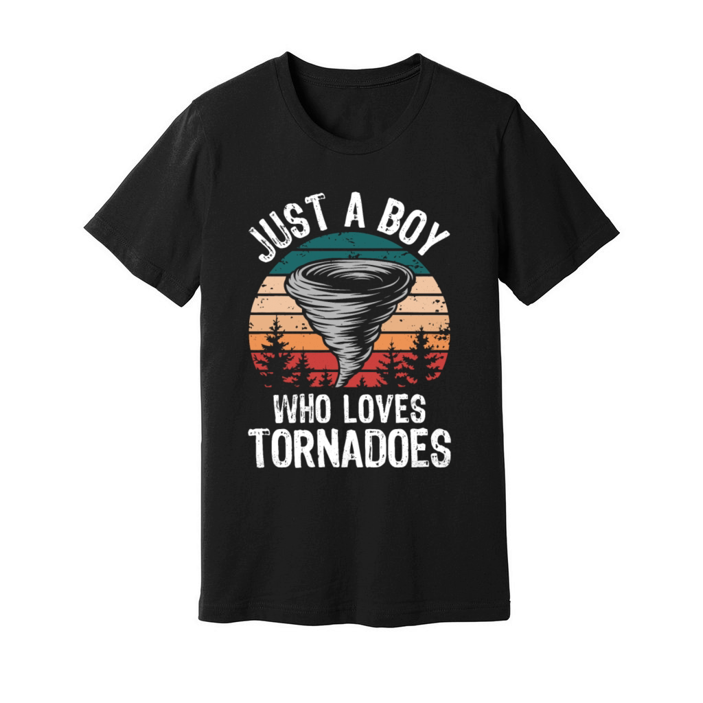 Just a Boy Who Loves Tornadoes Vintage Weather Unisex Jersey Tee