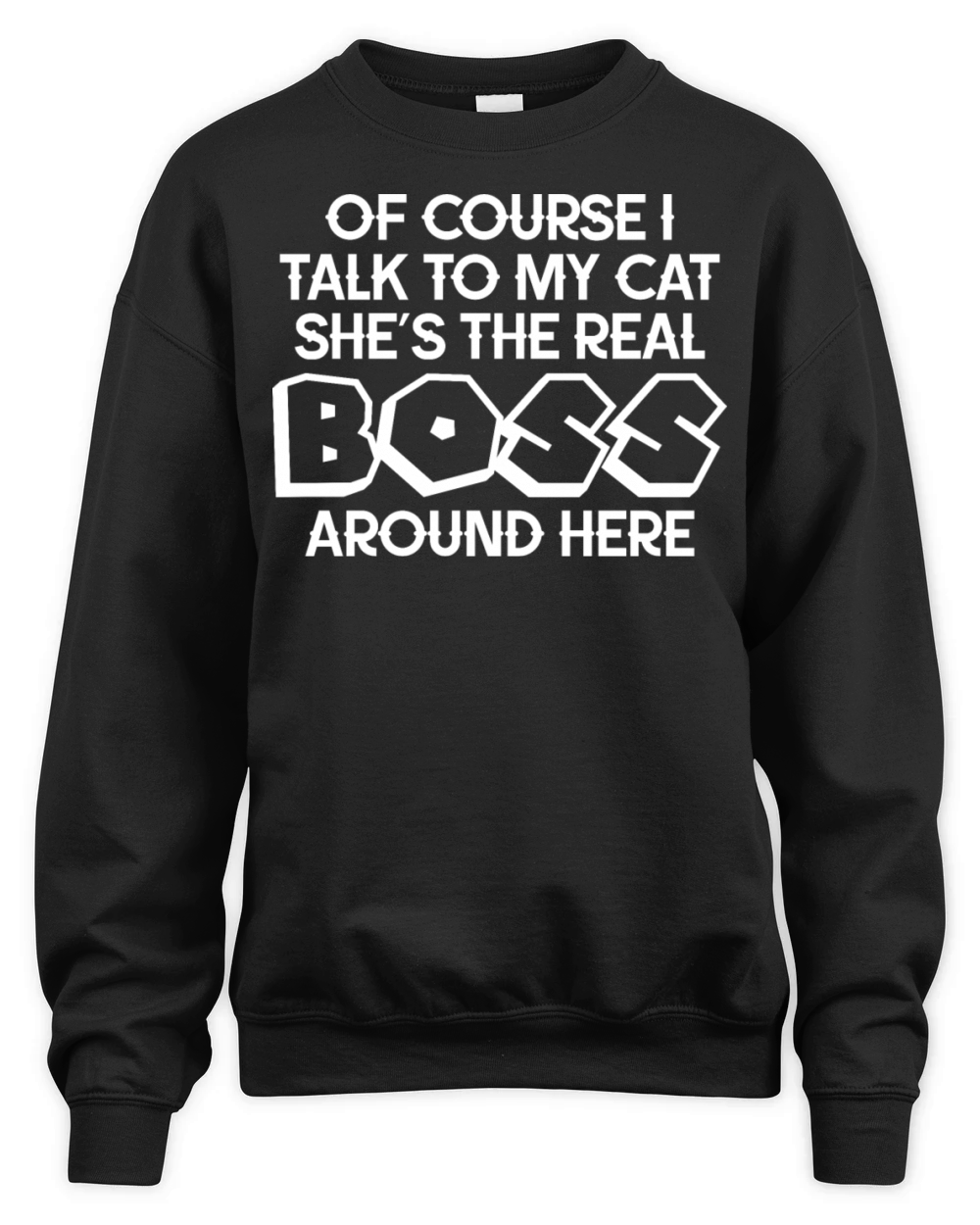 Of Course I Talk to My Cat Unisex Premium Crewneck Sweatshirt