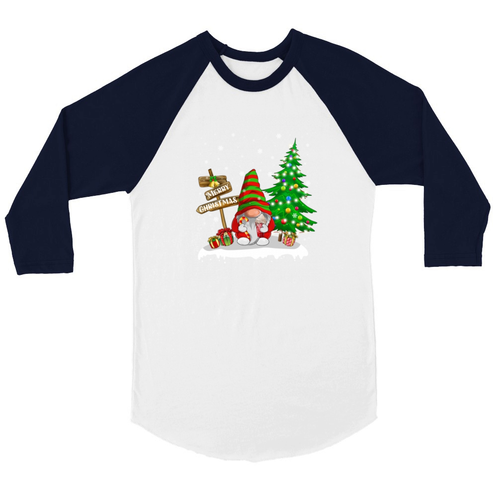 Merry Christmas Gnome Family Christmas Unisex ¾ sleeve Raglan T-shirt