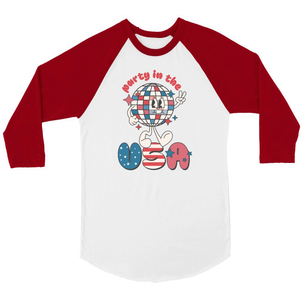 Party In The USA Unisex ¾ sleeve Raglan T-shirt