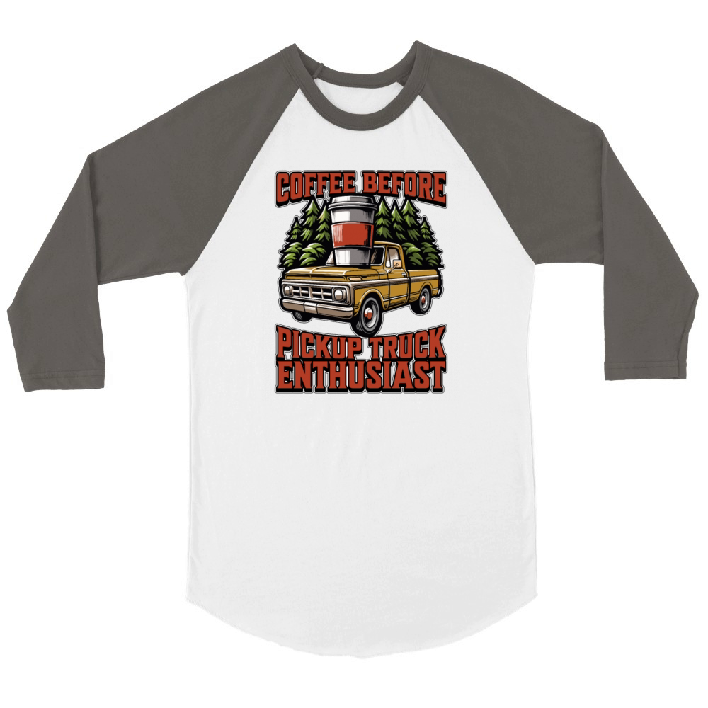 Pickup Truck Coffee Off-Road Vehicle Coffee Lover Unisex ¾ sleeve Raglan T-shirt