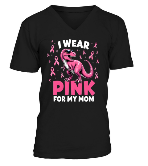 Breast Cancer Pink Awareness Design V-Neck T-shirt