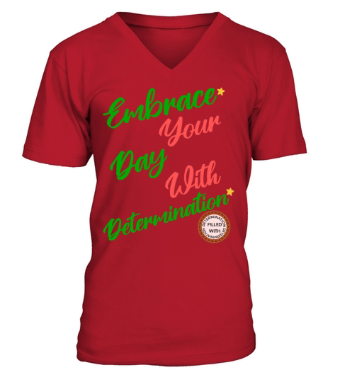 Cute positive motivational gift of determination V-Neck T-shirt