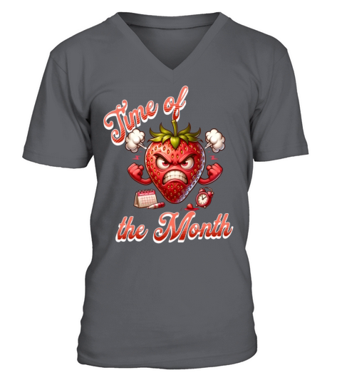 Time of the Month Strawberry Humor Periode V-Neck T-shirt