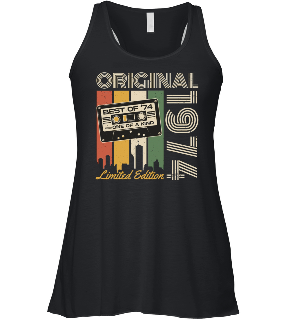 1974 Jahrgang geboren Vintage Retro Geburtstag Women's Flowy Tank Top