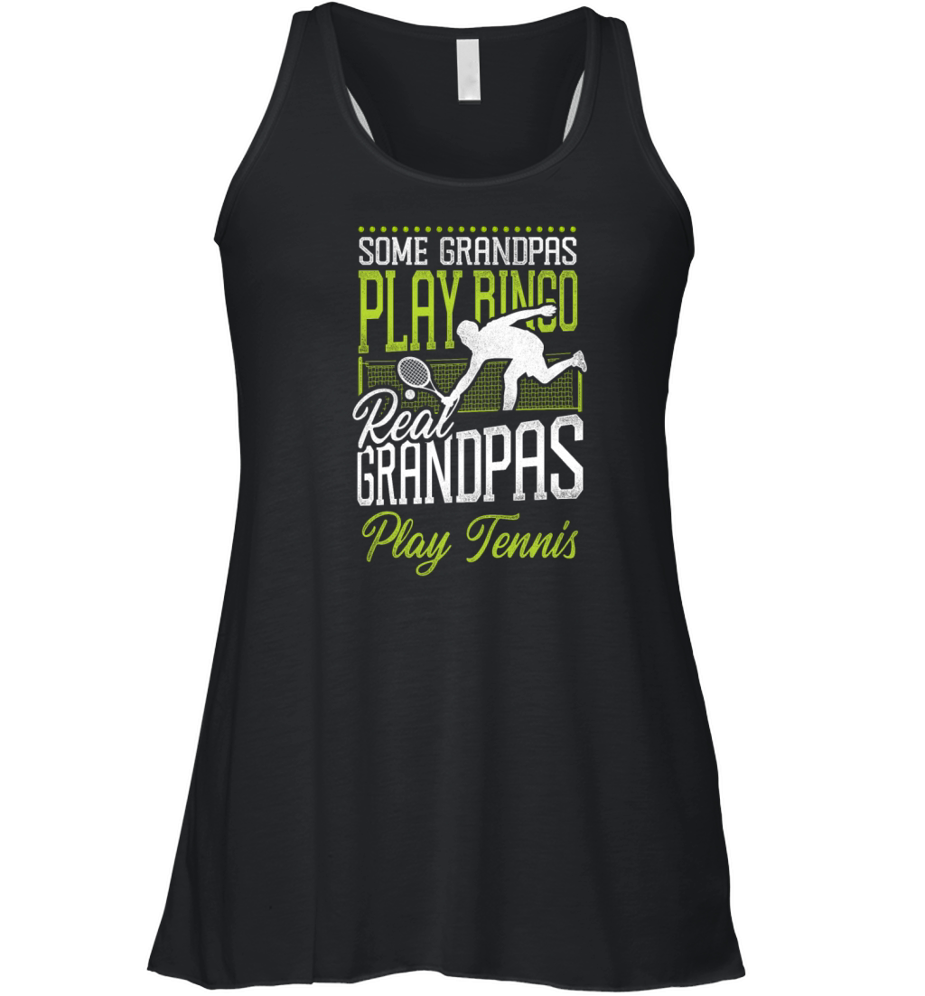 Funny Tennis Player Racket Grandpa Women's Flowy Tank Top