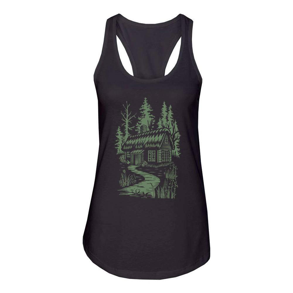 Dark Cottagecore Forest Cabin Fantasy Women's Racerback Tank