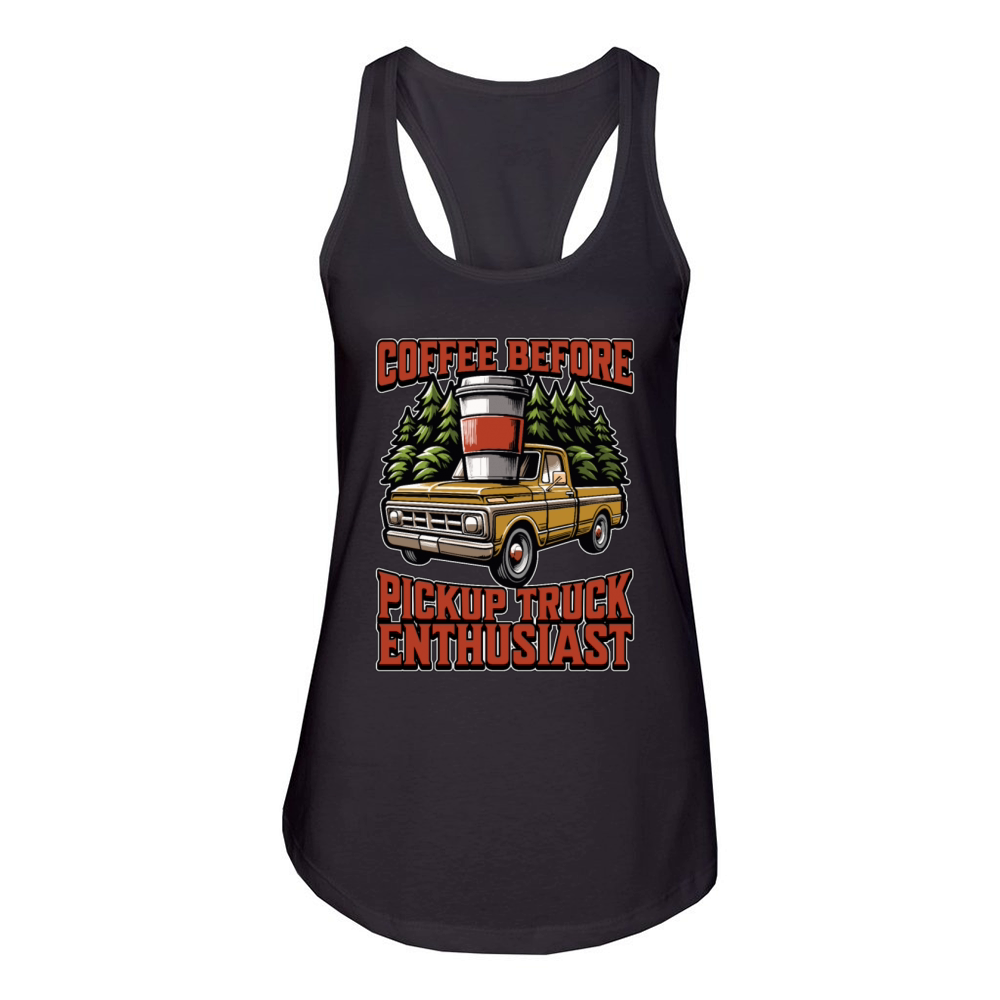 Pickup Truck Coffee Off-Road Vehicle Coffee Lover Women's Racerback Tank