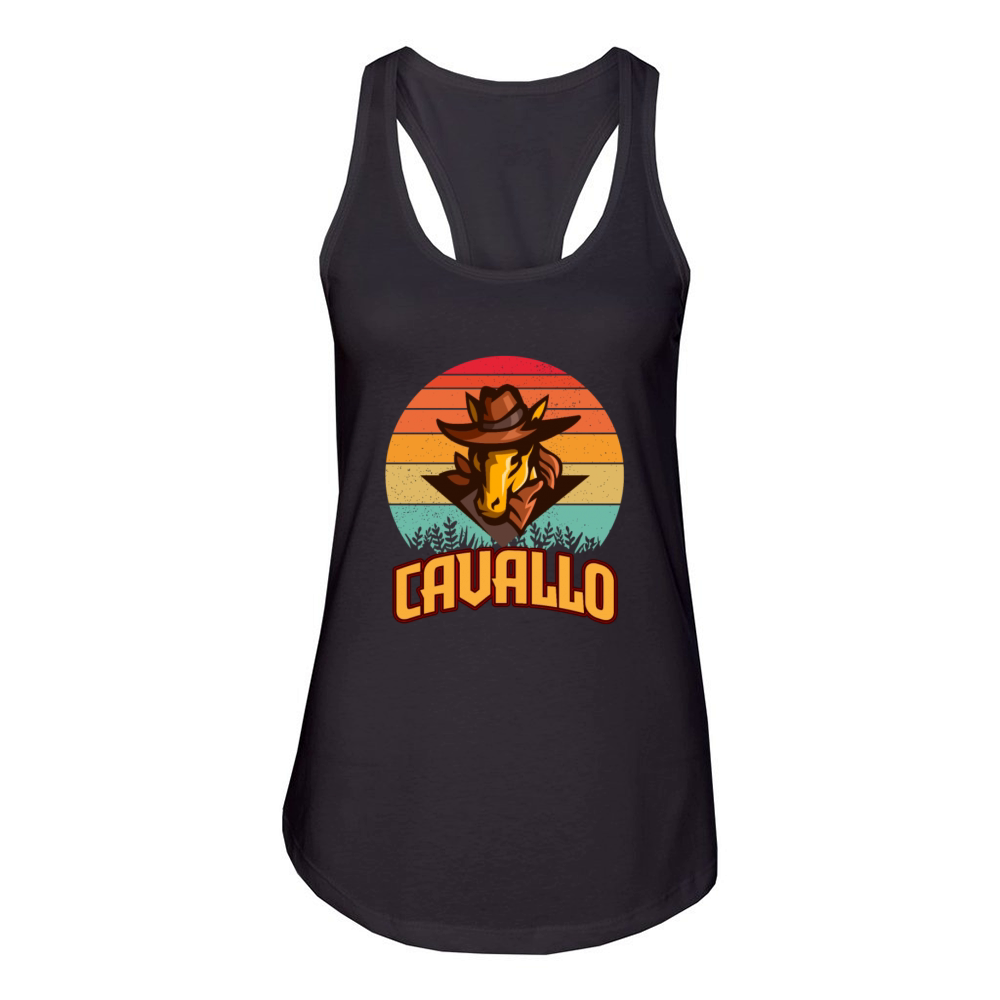 Western Retro Design - Cavallo Women's Racerback Tank