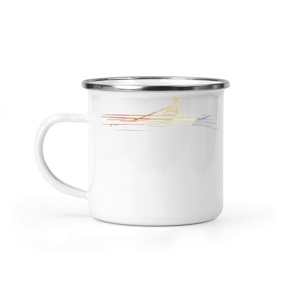 Vintage Rowing Guy Line Art Camping Mug