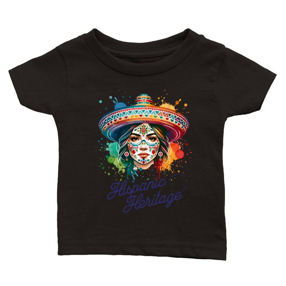 Vibrant Hispanic Heritage Month Sugar Skull Classic Baby Crewneck T-shirt