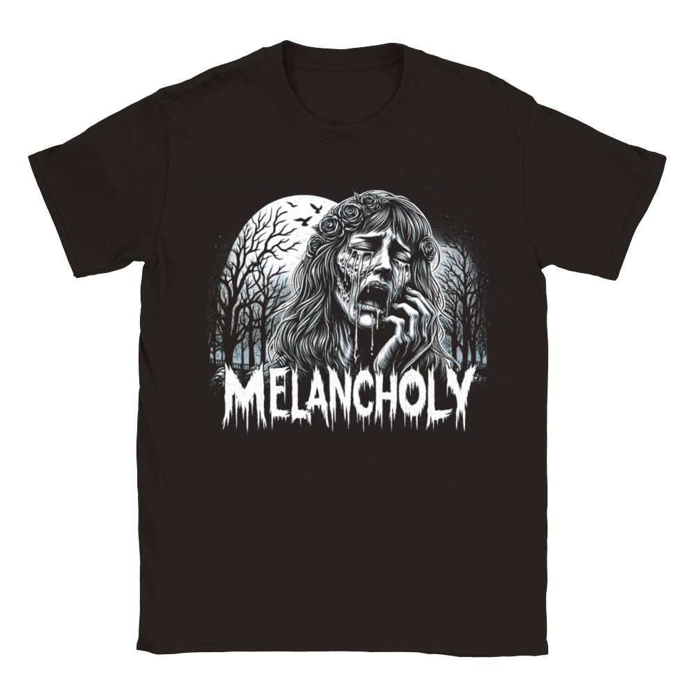melancholy woman Classic Kids Crewneck T-shirt