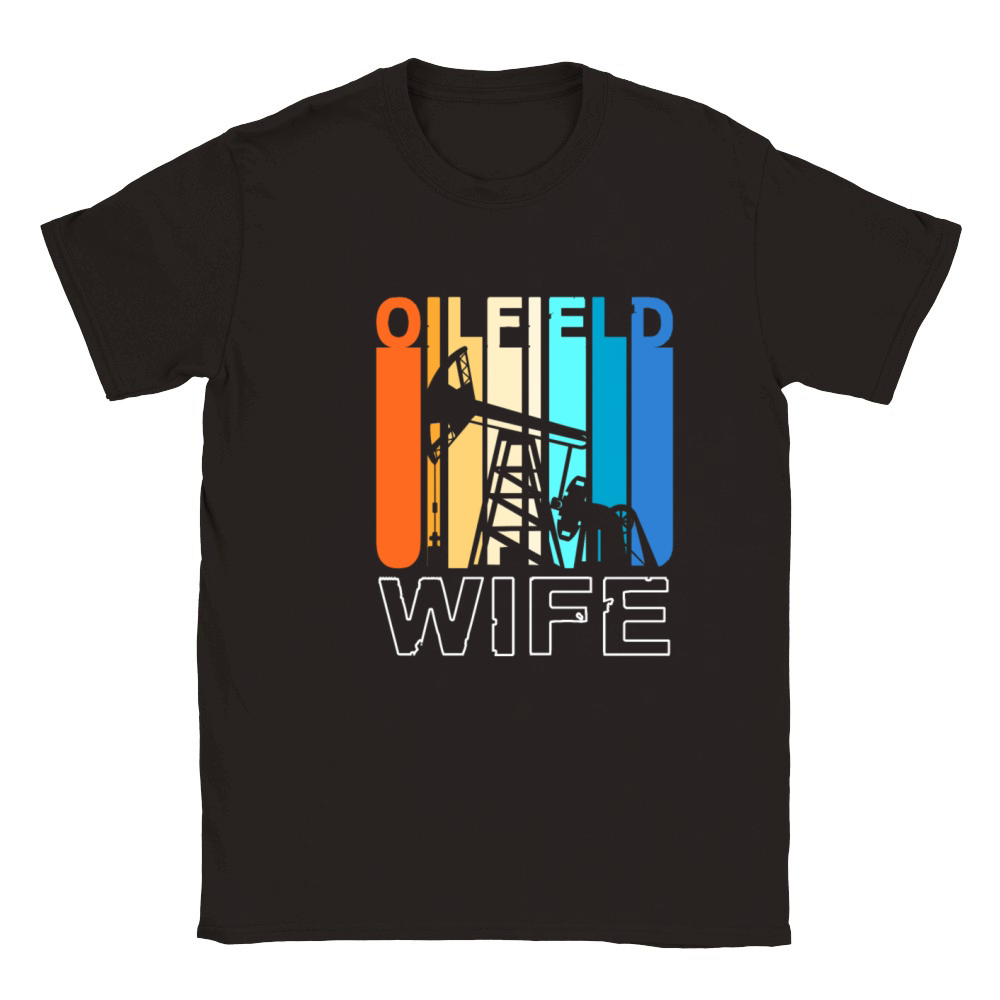 Retro Colorful Oil Drilling Oilfield Wife Classic Kids Crewneck T-shirt