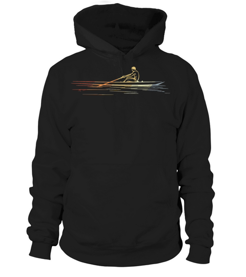 Vintage Rowing Guy Line Art Hoodie Unisex