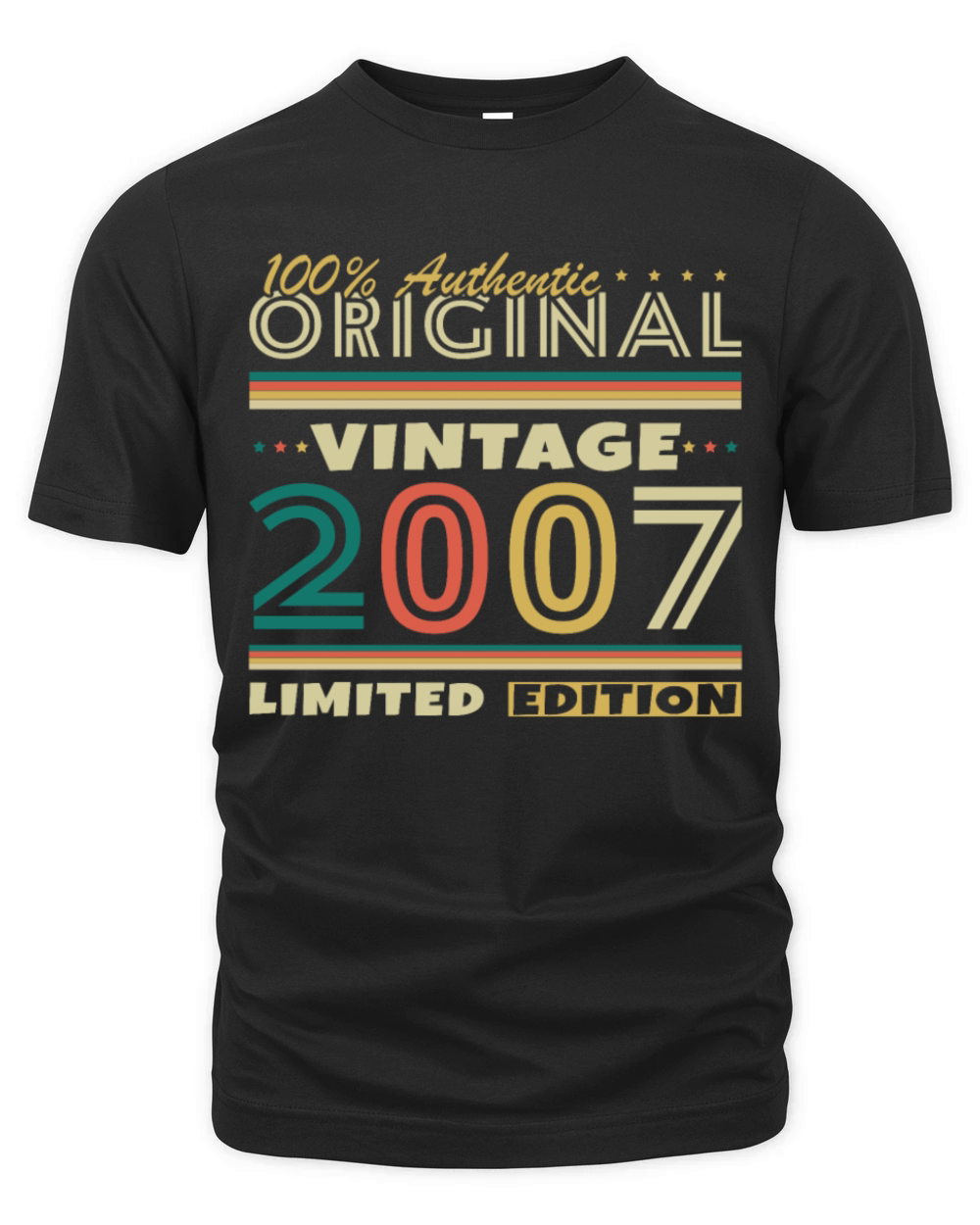 18 Years 2007 Vintage Retro Birthday Gift Organic Unisex T-shirt