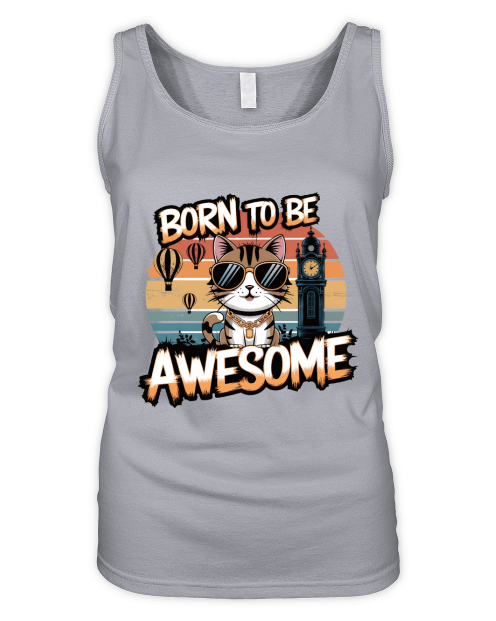 Cute cat born to be awesome Organic Women's Tank Top