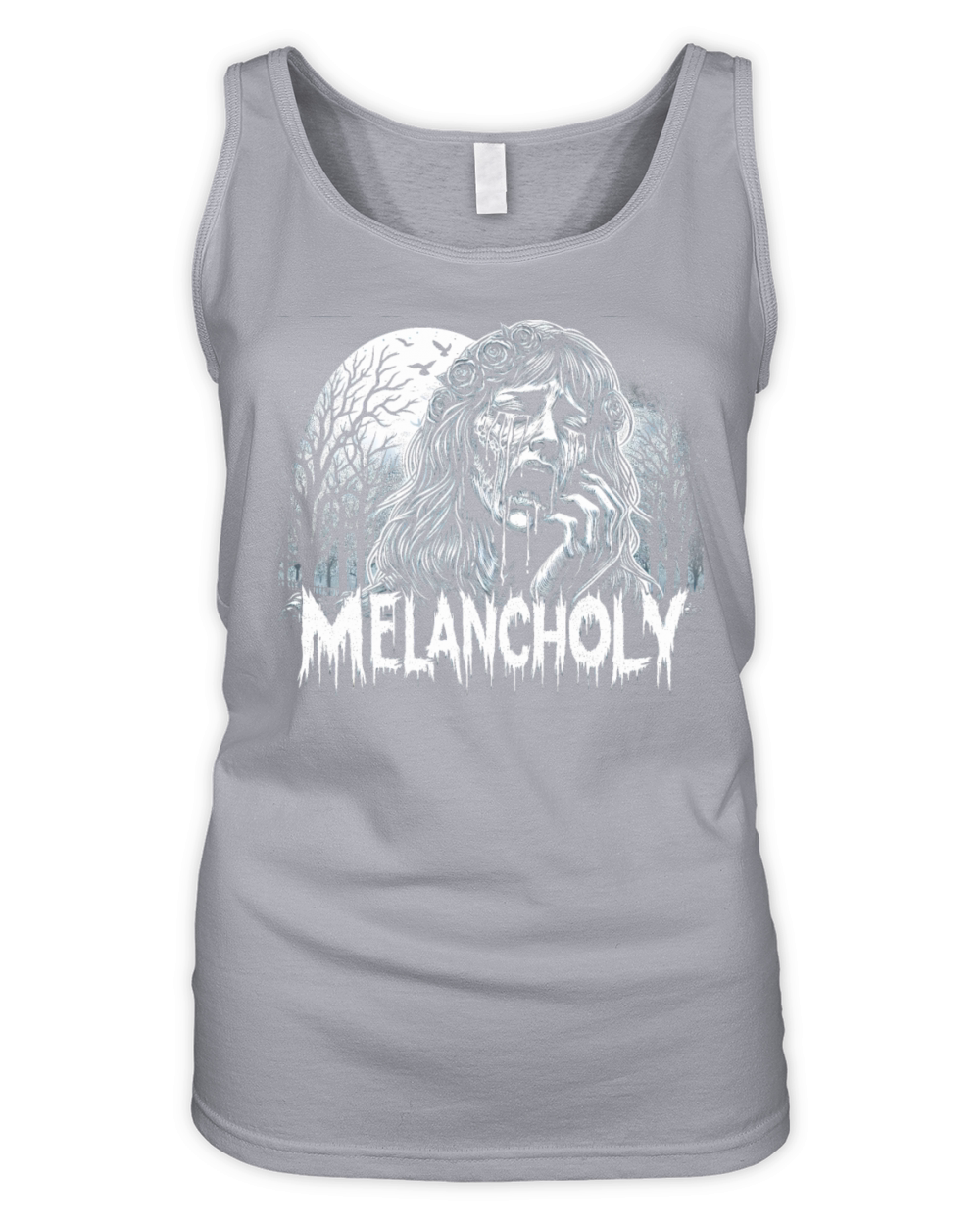 melancholy woman Organic Women's Tank Top