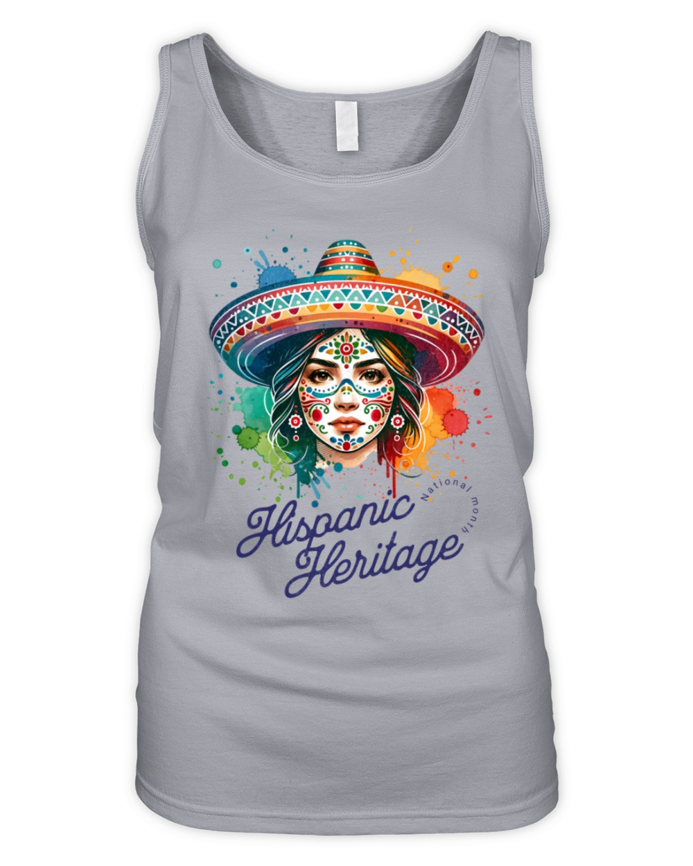 Vibrant Hispanic Heritage Month Sugar Skull Organic Women's Tank Top