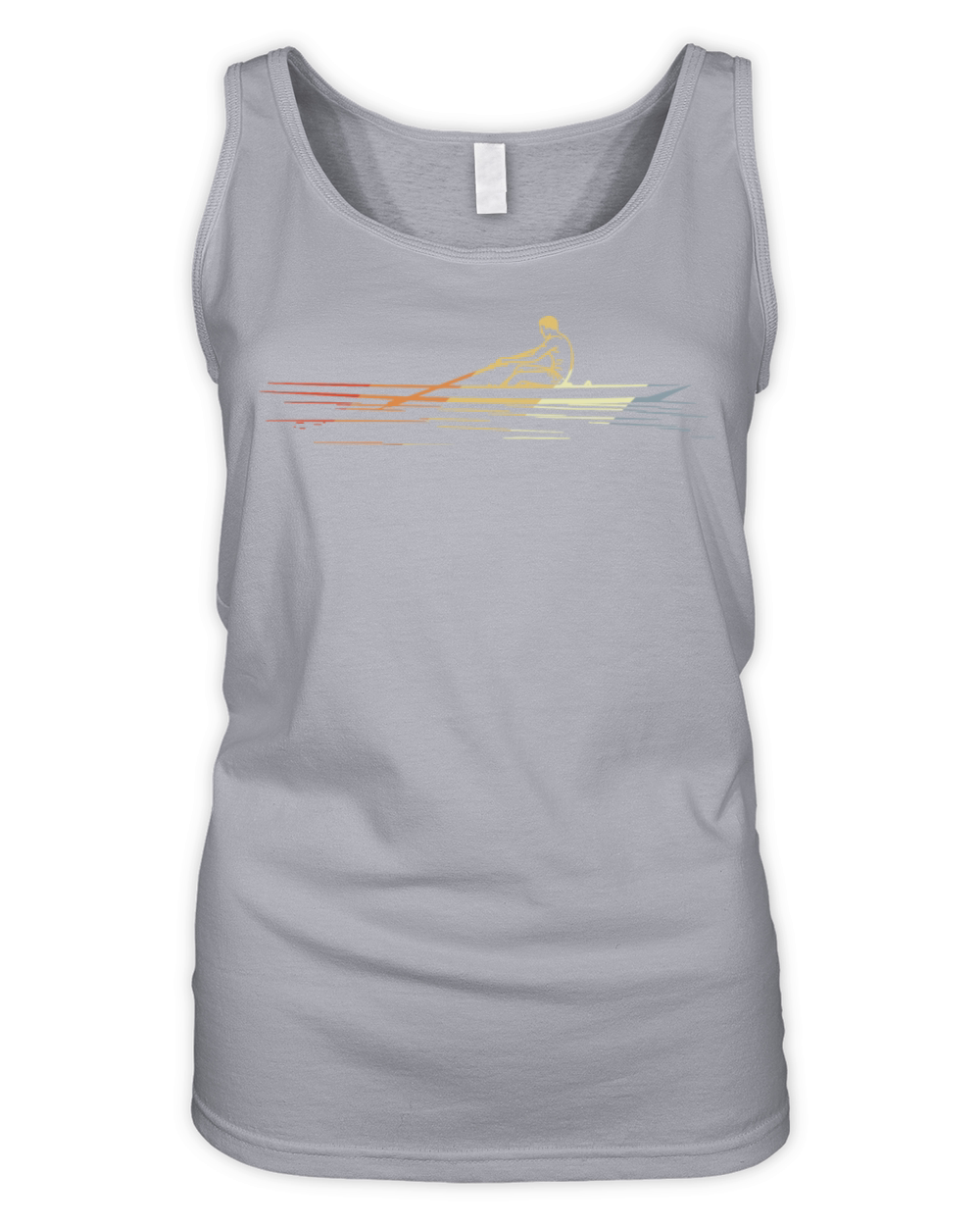 Vintage Rowing Guy Line Art Organic Women's Tank Top