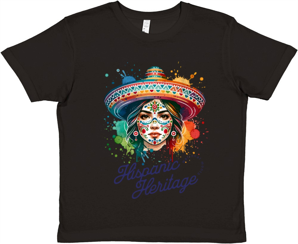 Vibrant Hispanic Heritage Month Sugar Skull Premium Kids Crewneck T-shirt