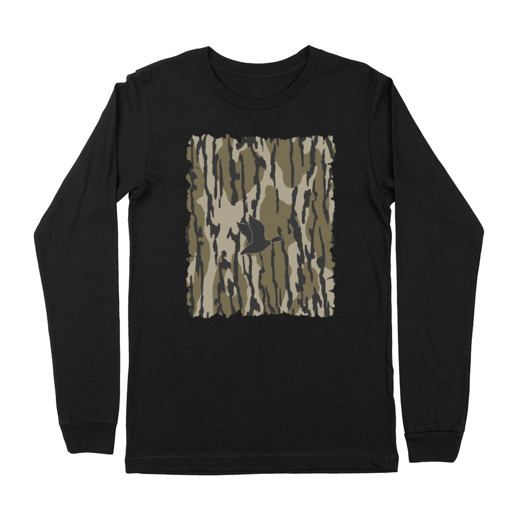 Old School Camo Duck Hunting Bottomland camo Premium Long Sleeve