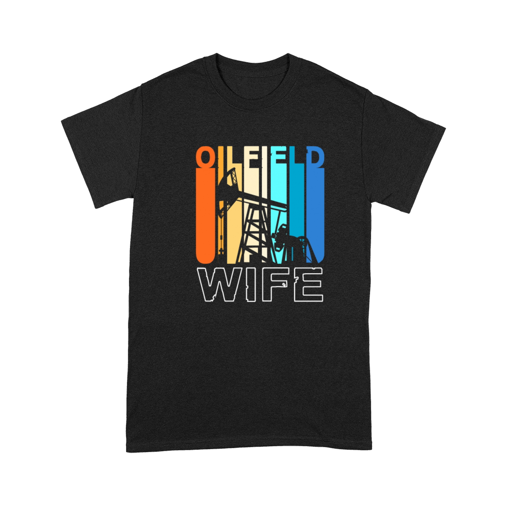 Retro Colorful Oil Drilling Oilfield Wife Premium T-shirt